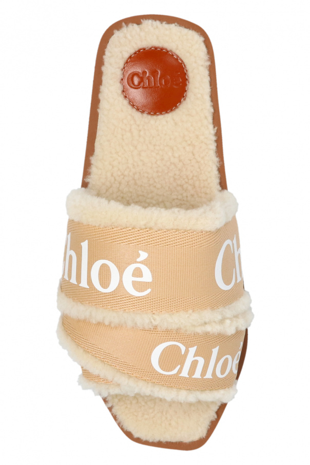 Chloe on sale shearling slides